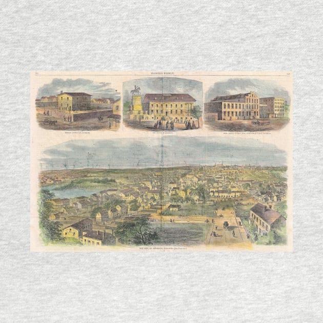 Vintage Pictorial Map of Richmond Virginia (1862) by Bravuramedia